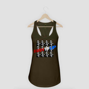 MANTFUP Woman's Racerback Green Tank - Uncle Sam