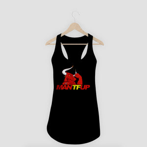 MANTFUP Women's Racerback Black Tank Top